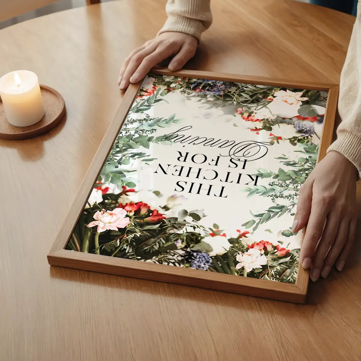This Kitchen Is For Dancing Floral Quote Print
