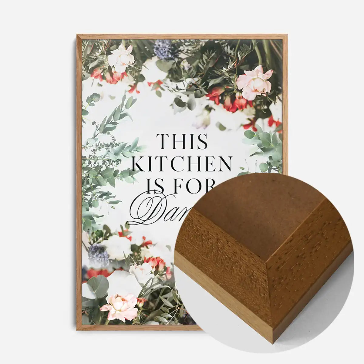 This Kitchen Is For Dancing Floral Quote Print