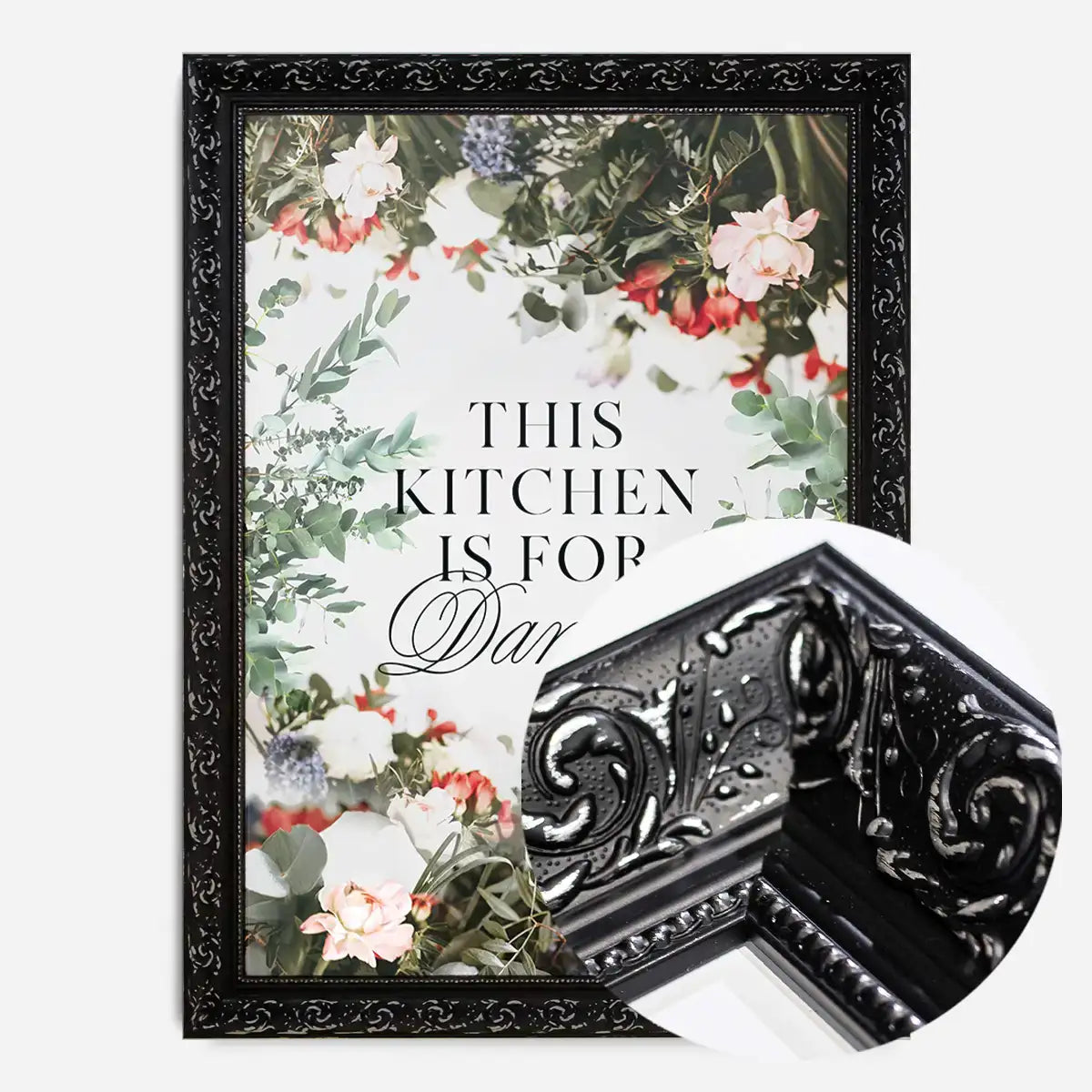 This Kitchen Is For Dancing Floral Quote Print