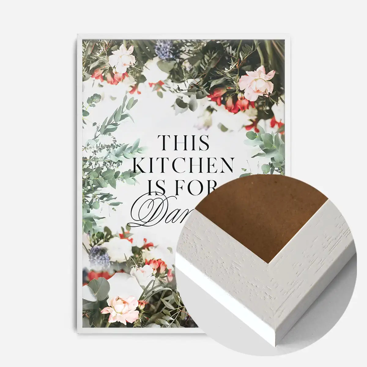 This Kitchen Is For Dancing Floral Quote Print