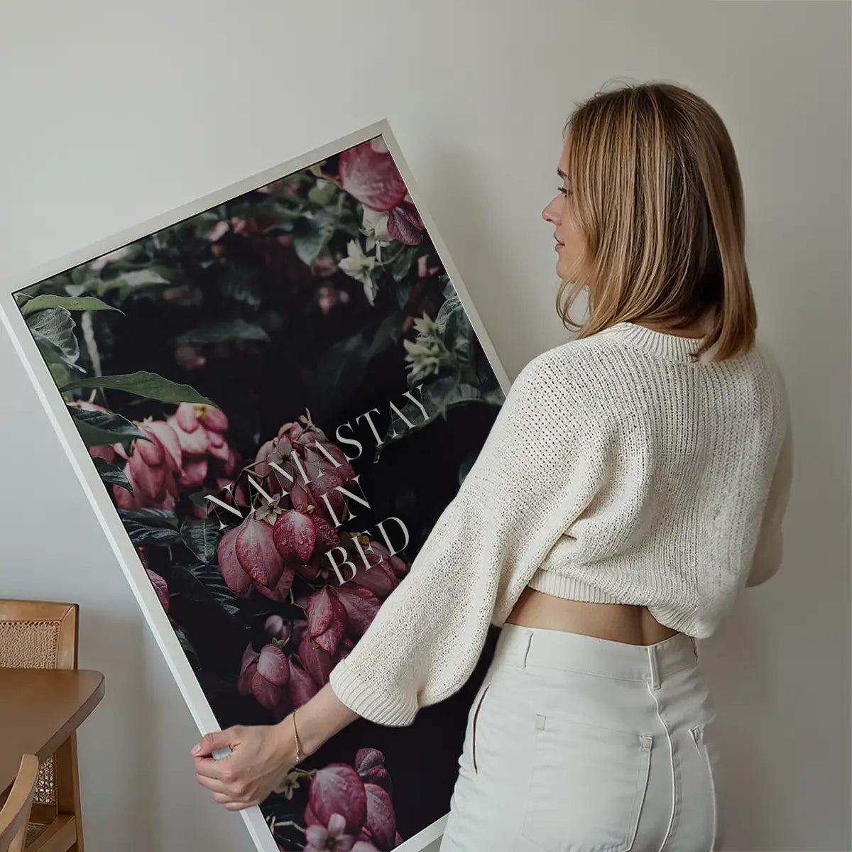 Namastay In Bed Typography Print