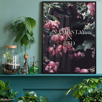 Namastay In Bed Typography Print