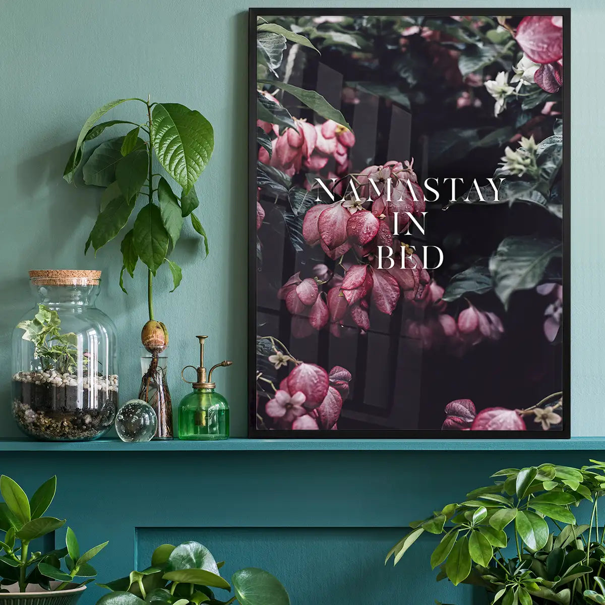 Namastay In Bed Typography Print
