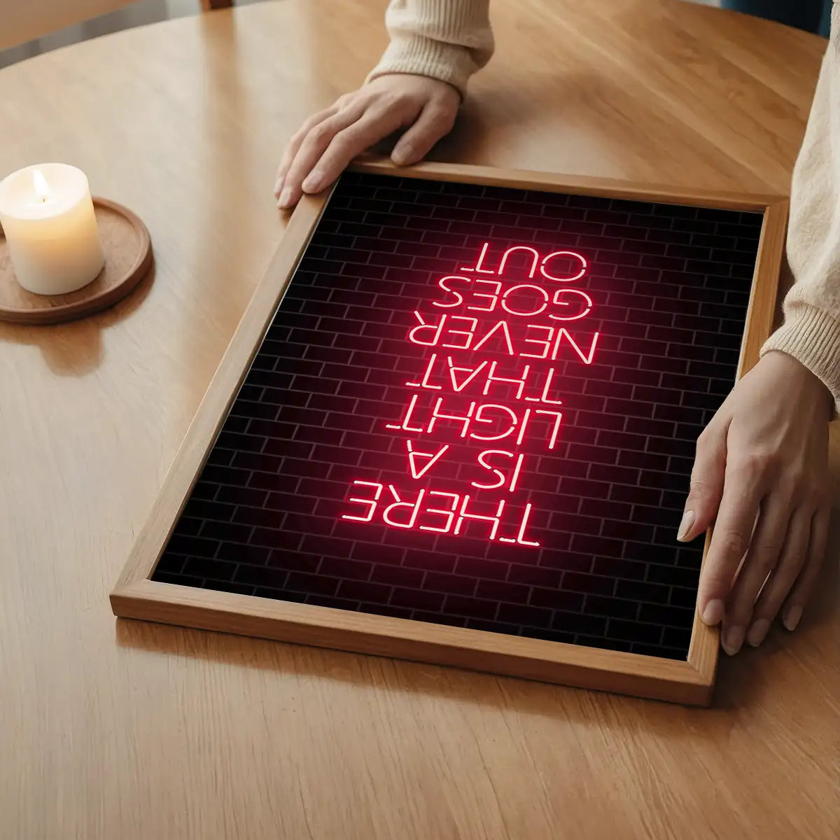 There Is A Light That Never Goes Out Neon Print