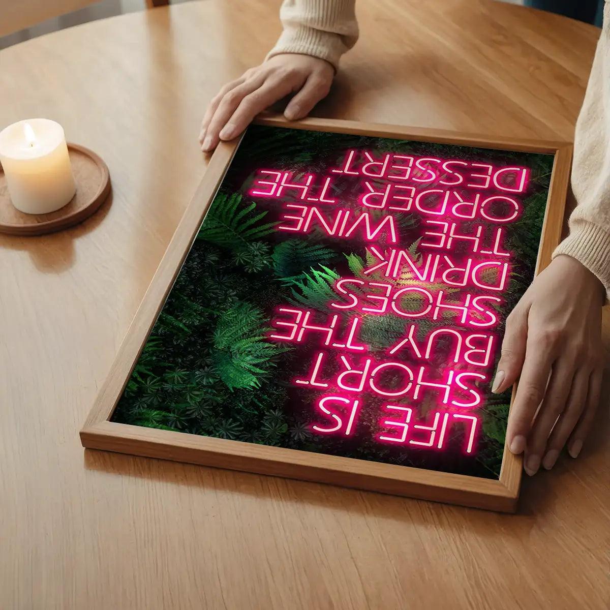 Life Is Short Neon Print