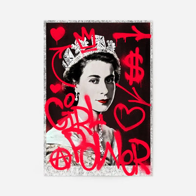 Girl Power Queen Elizabeth Spraypaint Print-InkAndDrop