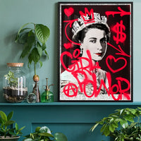 Girl Power Queen Elizabeth Spraypaint Print