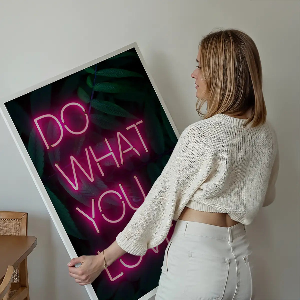 Do What You Love Neon Quote Print
