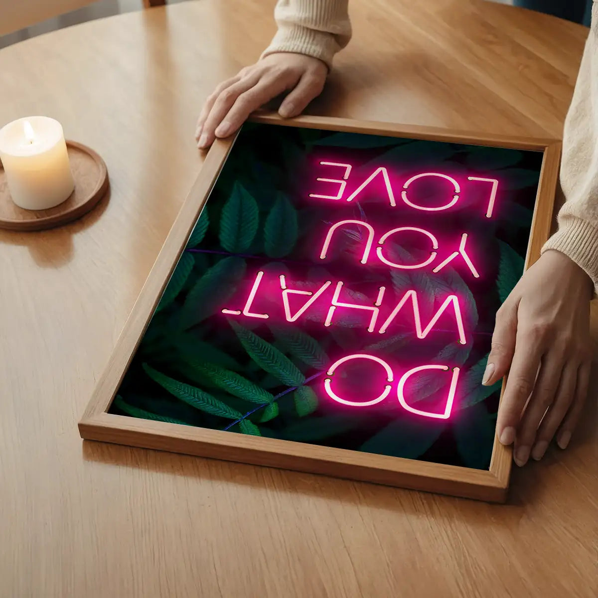 Do What You Love Neon Quote Print