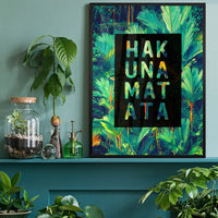 Hakuna Matata Quote Tropical Print