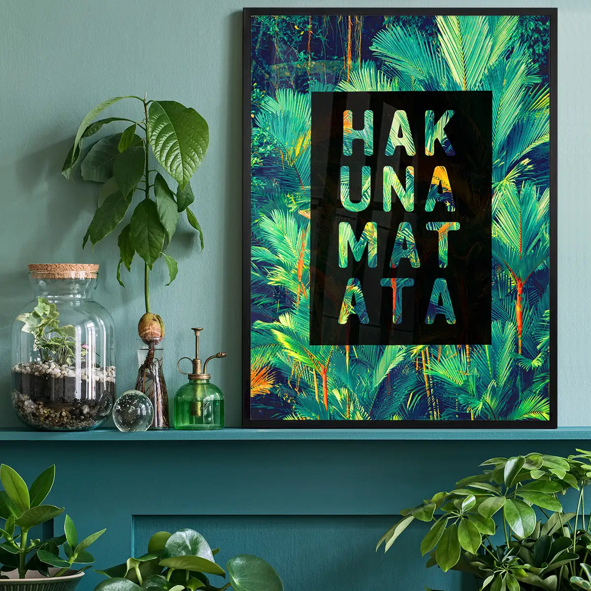 Hakuna Matata Quote Tropical Print