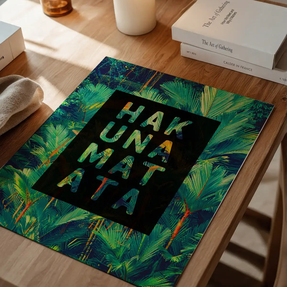 Hakuna Matata Quote Tropical Print