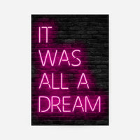 It Was All A Dream Neon Print Pink