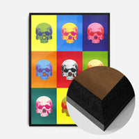 Popart Neon Coloured Skulls Print