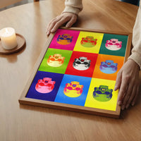 Popart Neon Coloured Skulls Print