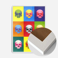 Popart Neon Coloured Skulls Print