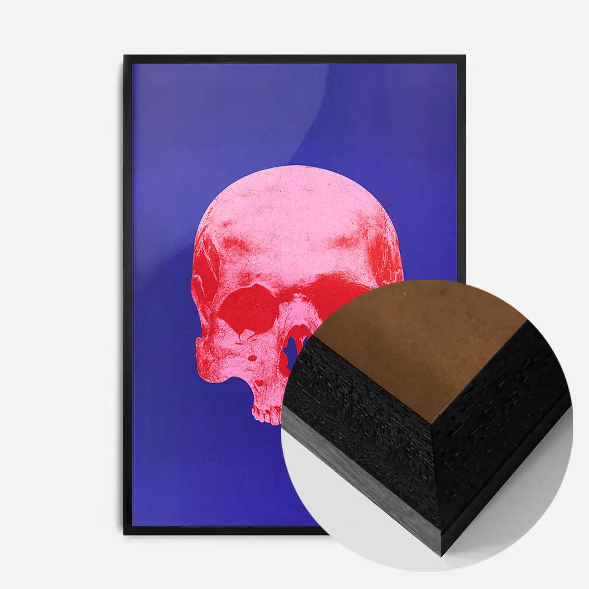 Pop Art Warhol Style Blue & Pink Skull Print