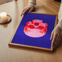 Pop Art Warhol Style Blue & Pink Skull Print