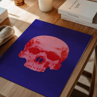 Pop Art Warhol Style Blue & Pink Skull Print