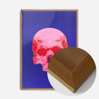 Pop Art Warhol Style Blue & Pink Skull Print