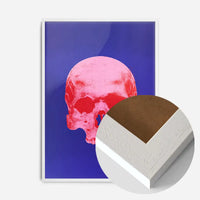 Pop Art Warhol Style Blue & Pink Skull Print