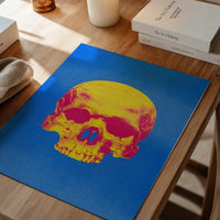 Pop Art Warhol Style Blue & Yellow Skull Print