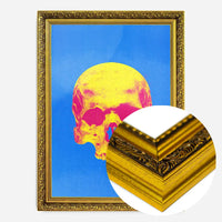 Pop Art Warhol Style Blue & Yellow Skull Print