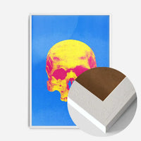 Pop Art Warhol Style Blue & Yellow Skull Print