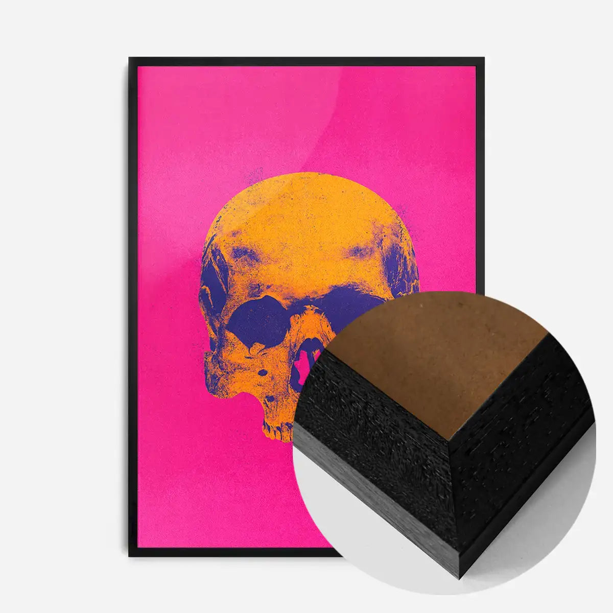 Pop Art Warhol Style Pink & Orange Skull Print