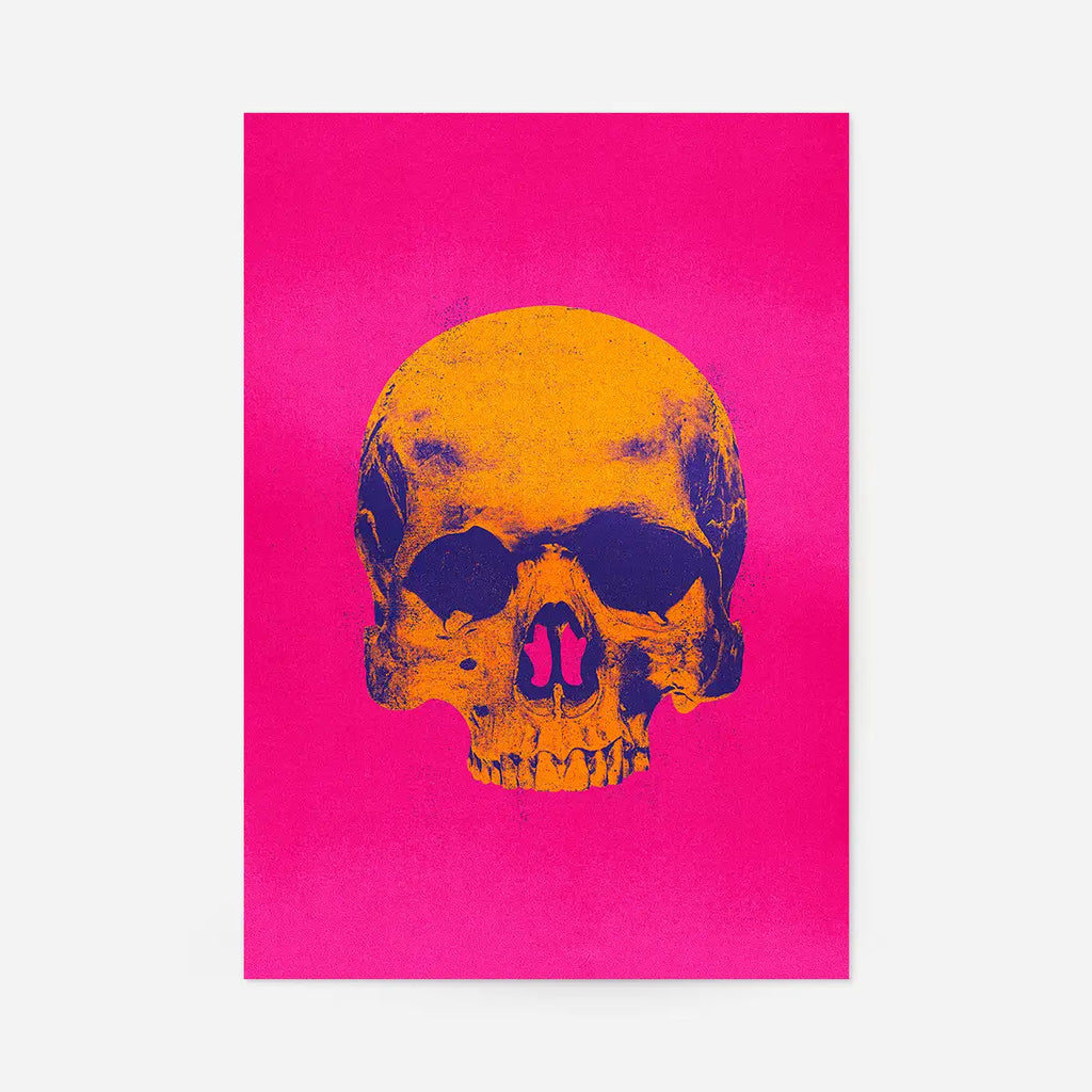 Pop Art Warhol Style Pink & Skull Print