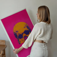 Pop Art Warhol Style Pink & Orange Skull Print
