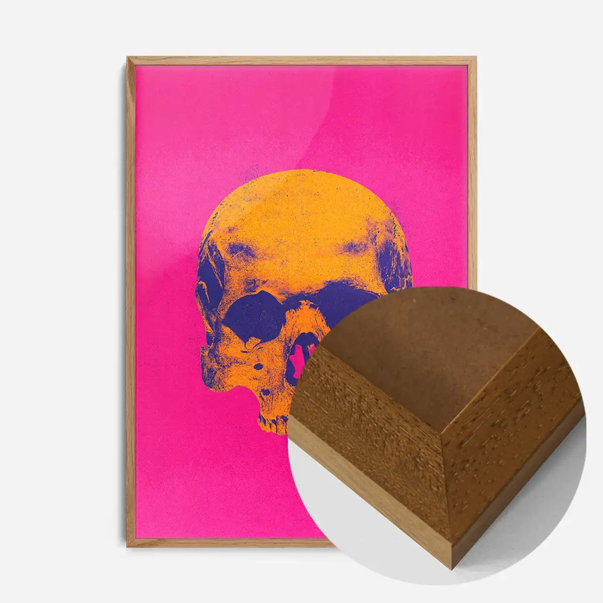 Pop Art Warhol Style Pink & Orange Skull Print