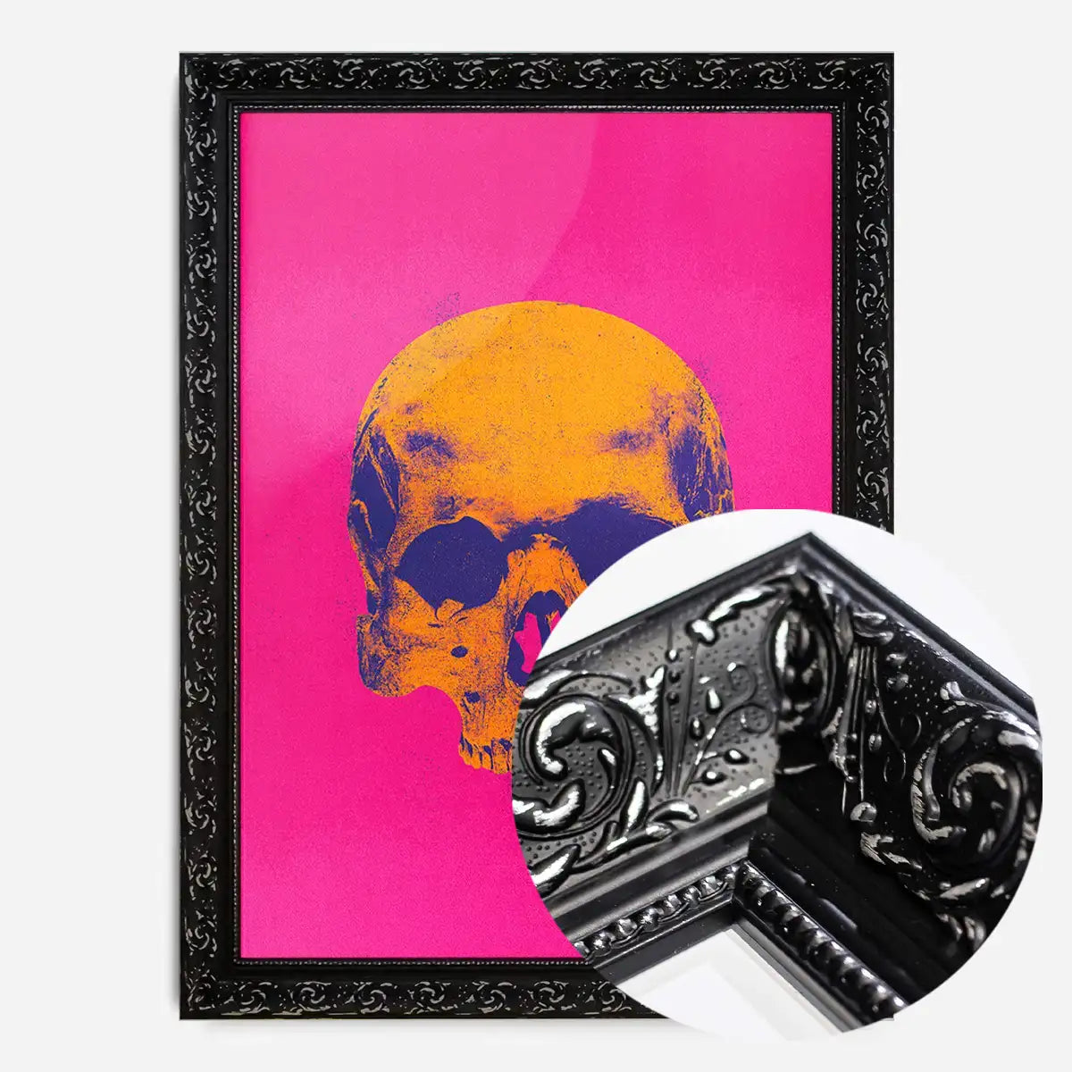 Pop Art Warhol Style Pink & Orange Skull Print