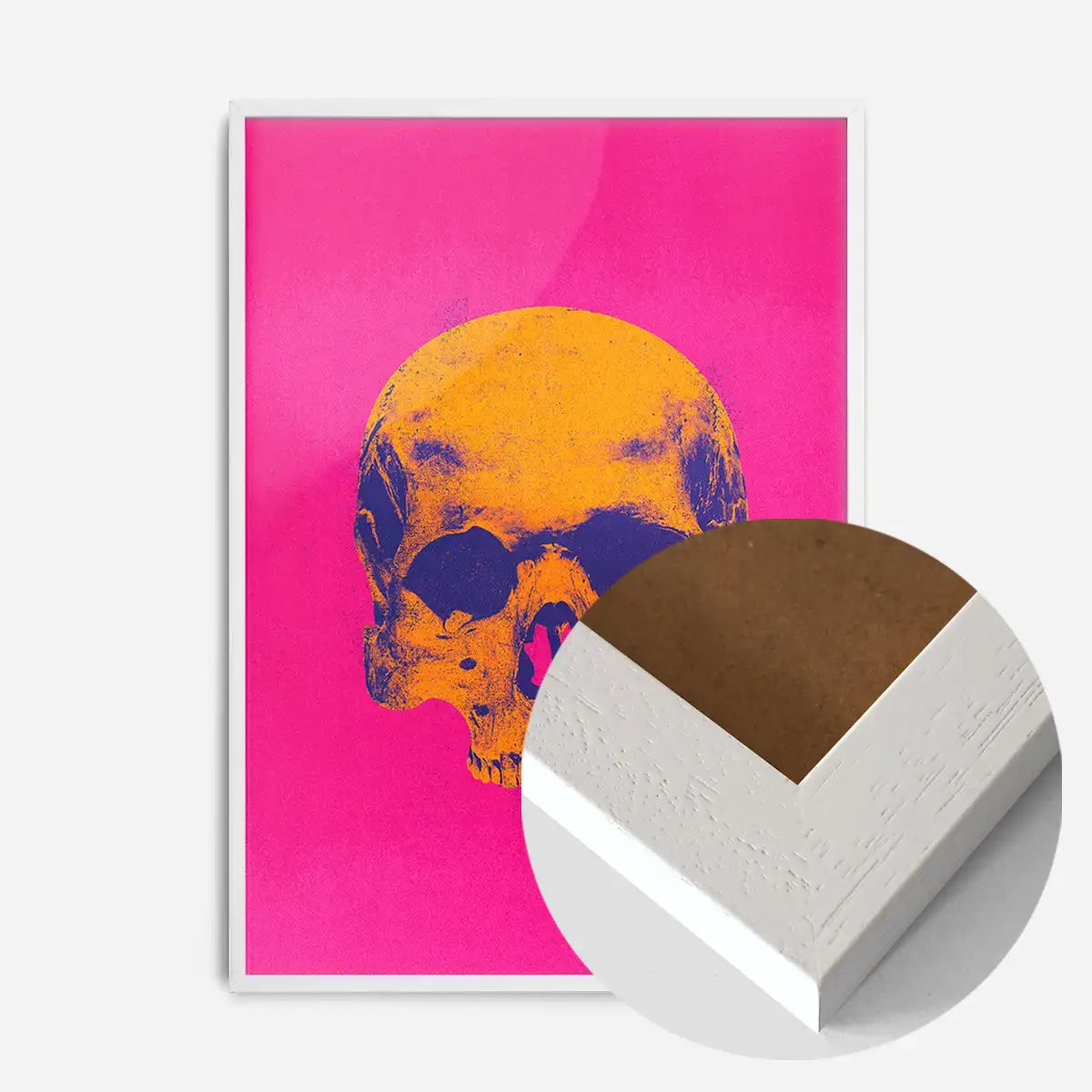 Pop Art Warhol Style Pink & Orange Skull Print