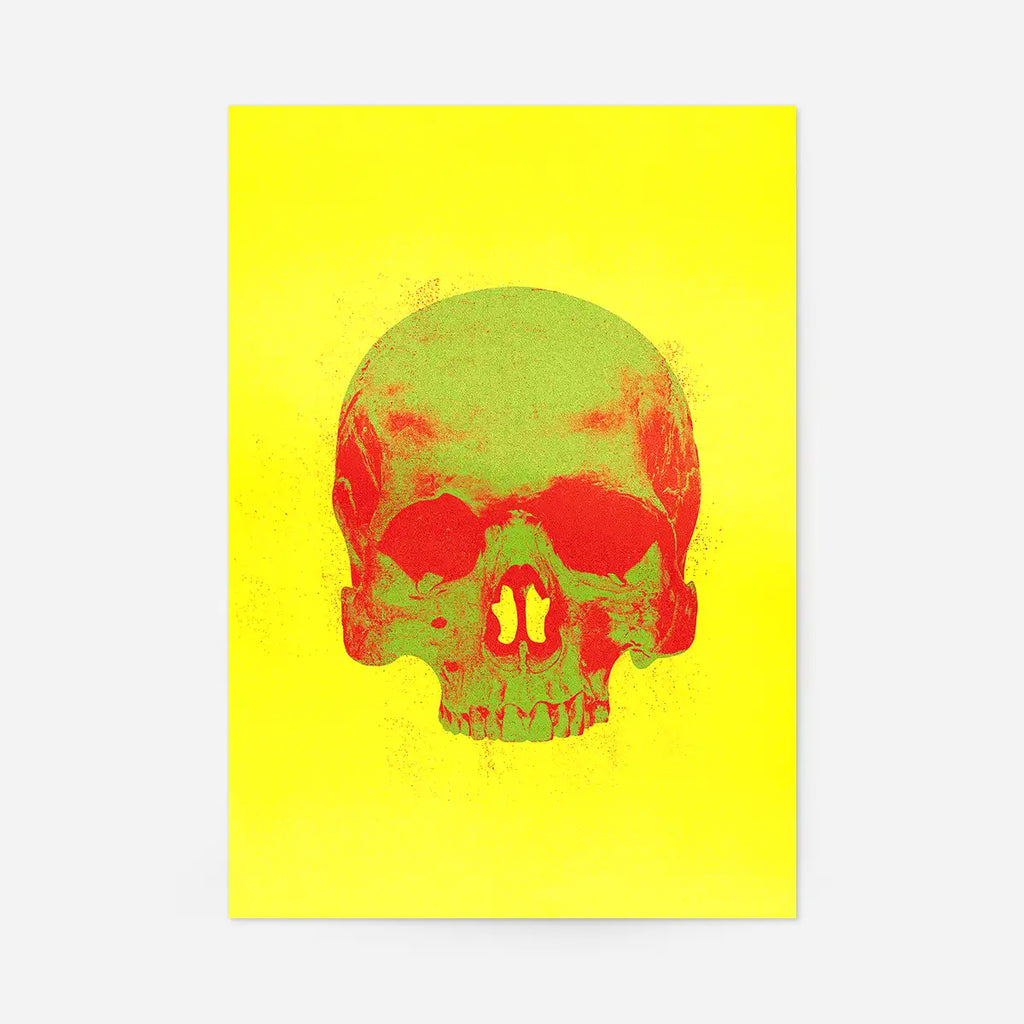 Pop Art Warhol Style Yellow &amp Skull Print