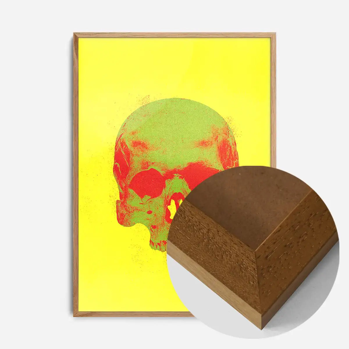Pop Art Warhol Style Yellow & Green Skull Print