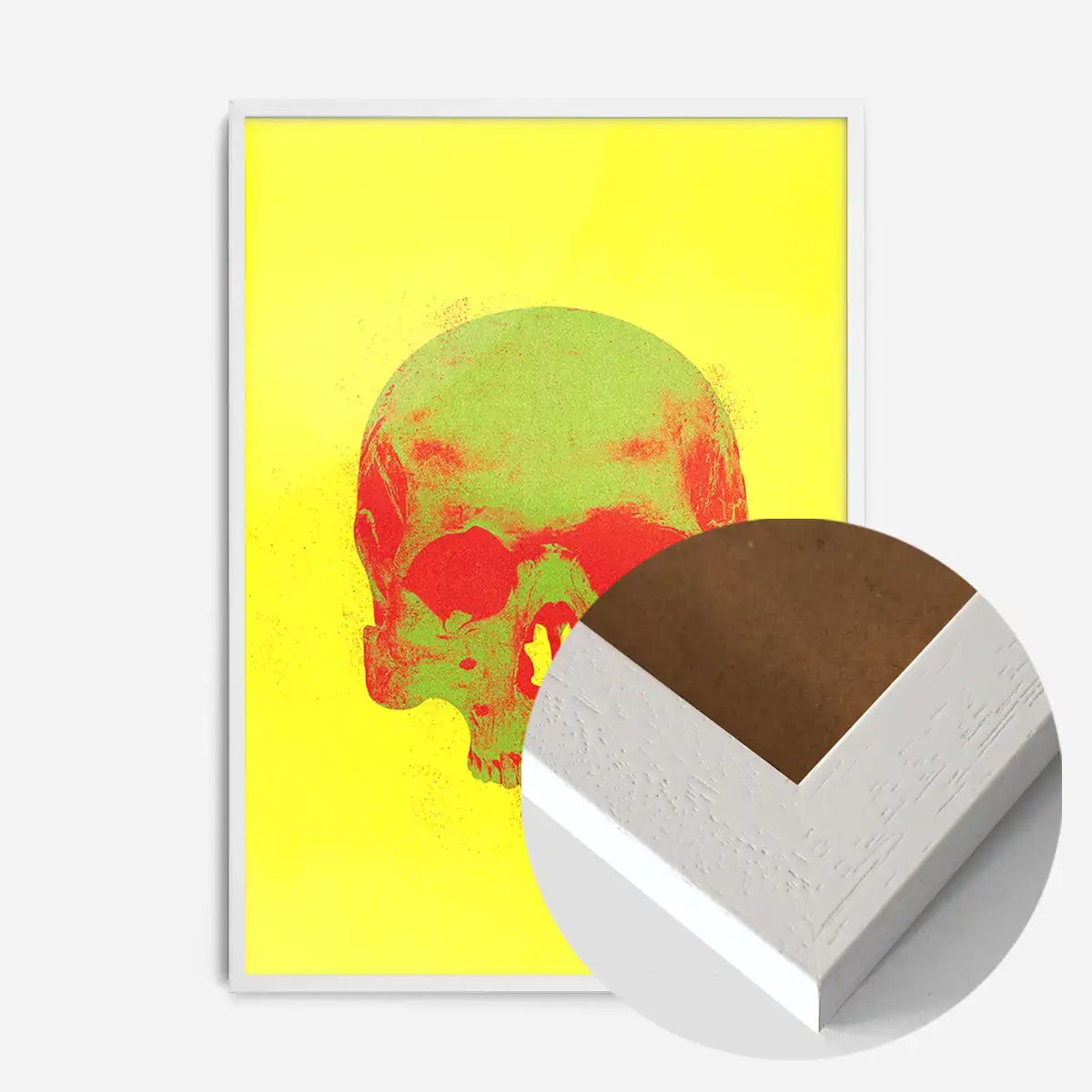 Pop Art Warhol Style Yellow & Green Skull Print