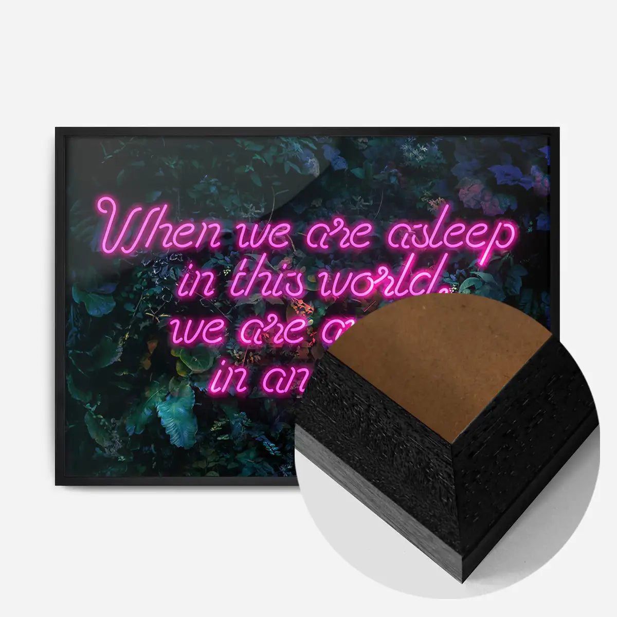 When We Are Awake Neon Leaves Print