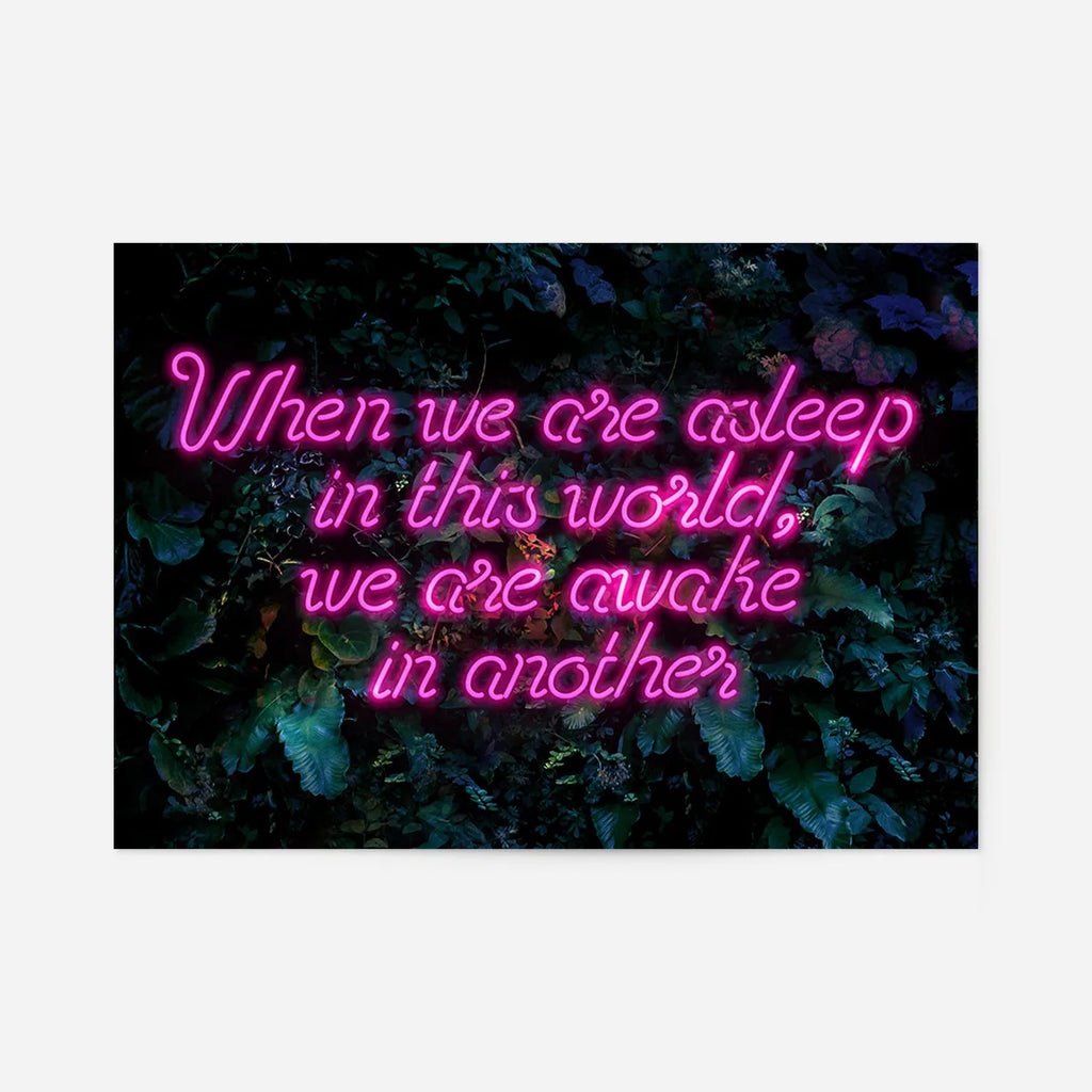 When We Are Awake Neon Leaves Print