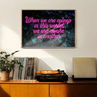 When We Are Awake Neon Leaves Print