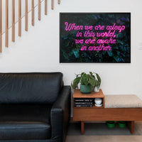 When We Are Awake Neon Leaves Print