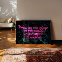 When We Are Awake Neon Leaves Print