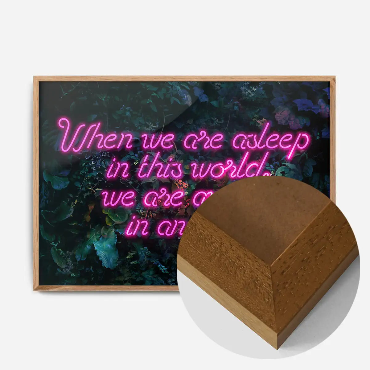 When We Are Awake Neon Leaves Print