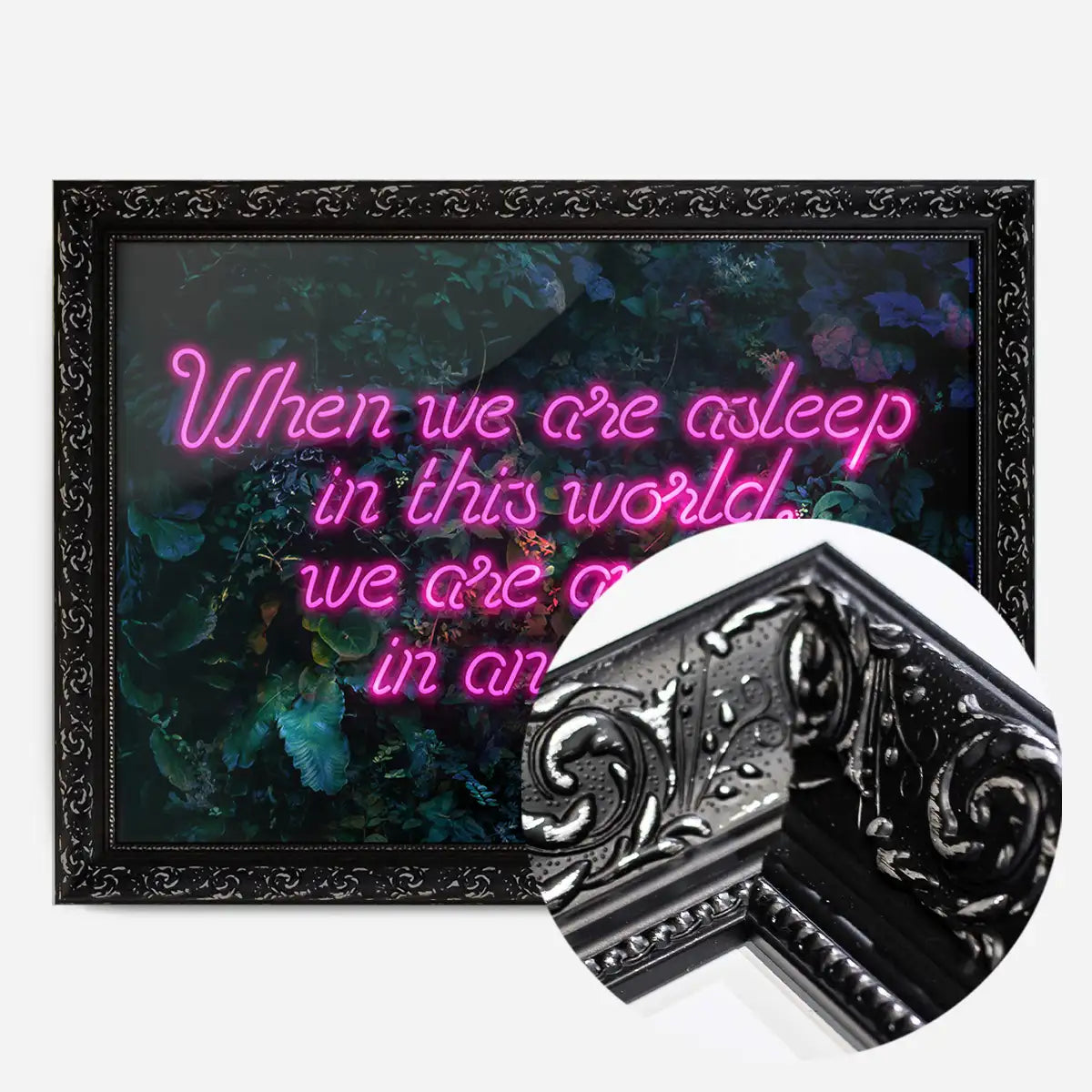 When We Are Awake Neon Leaves Print
