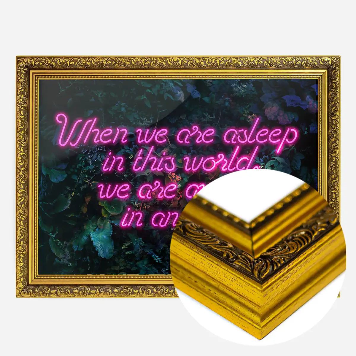 When We Are Awake Neon Leaves Print