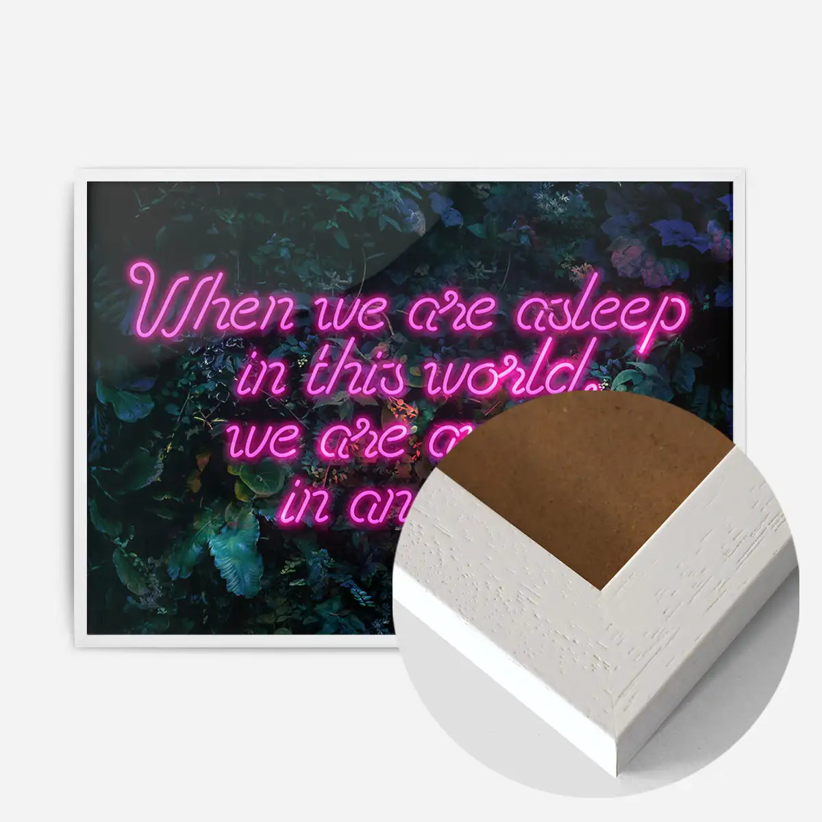 When We Are Awake Neon Leaves Print