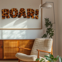 Roar Typographic Quote Tiger Pattern Print