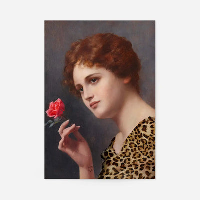 Leopard Print Lady Painting Print