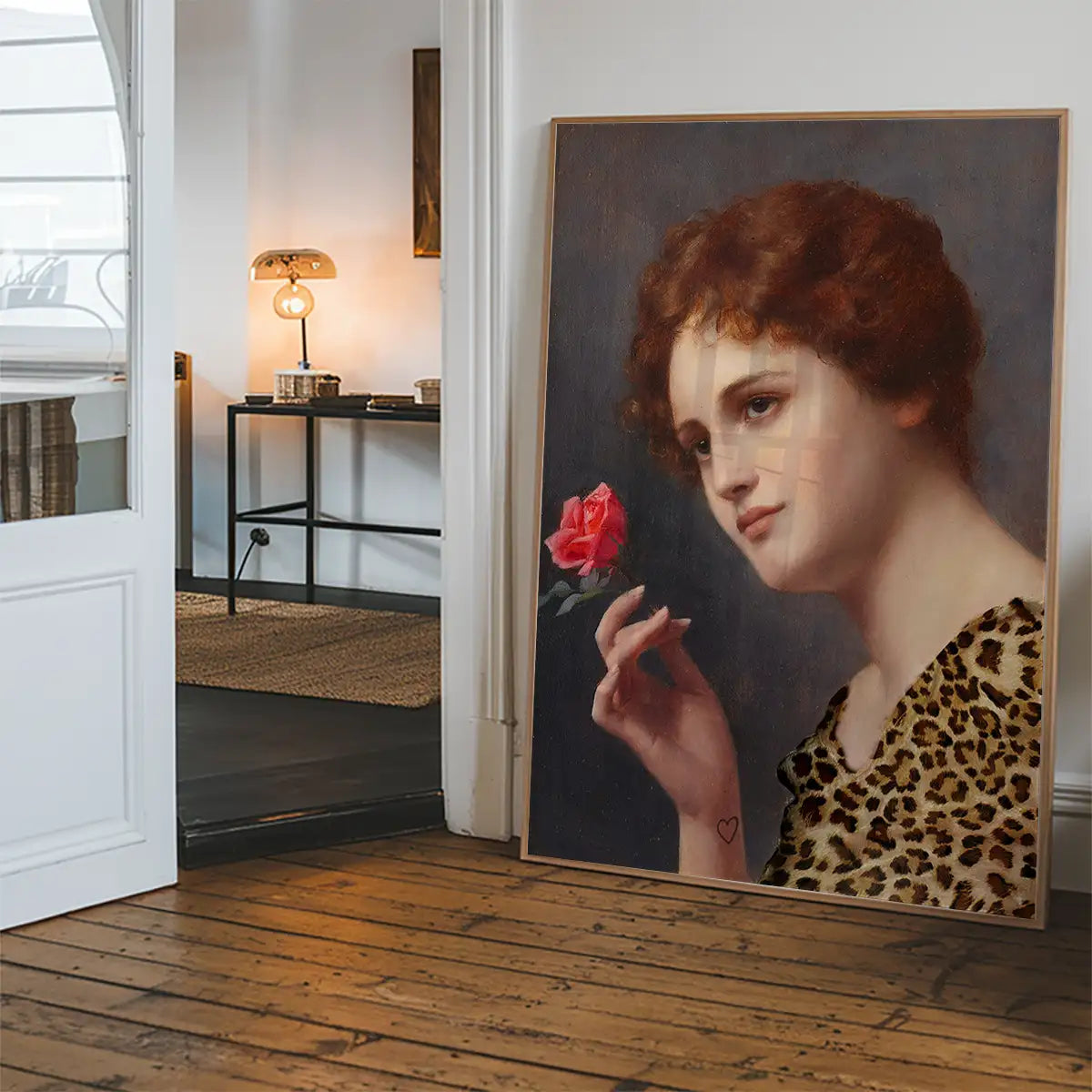 Leopard Print Lady Painting Print