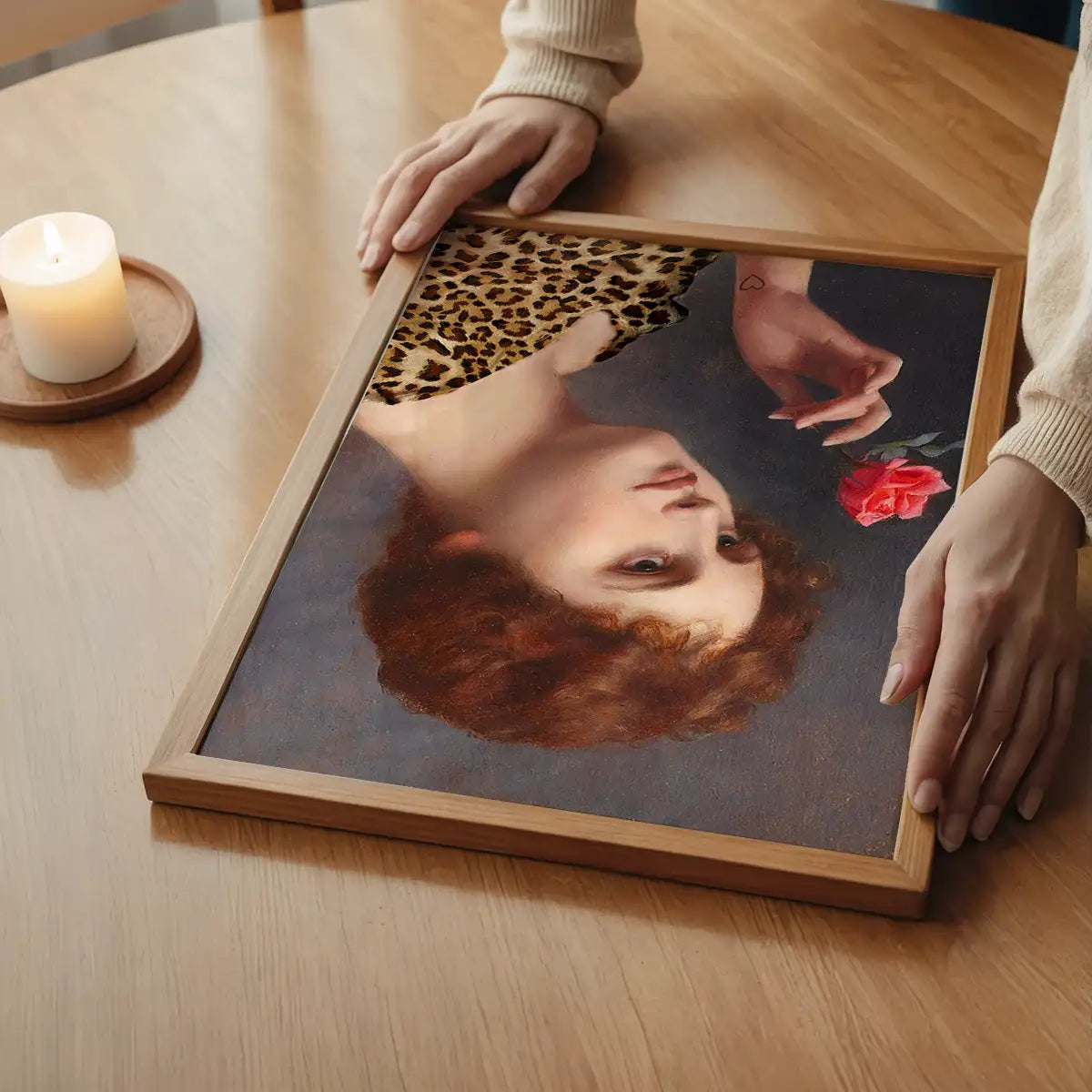 Leopard Print Lady Painting Print